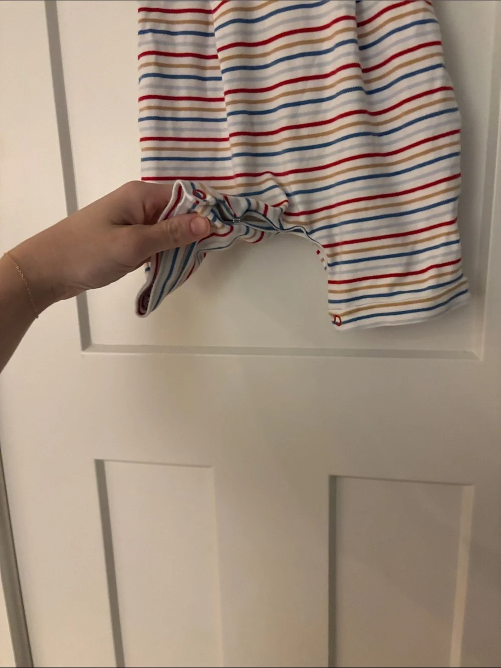Squiggles By Charlie Striped Baby Romper with Puppy Patch Appliqué 6-9 Months